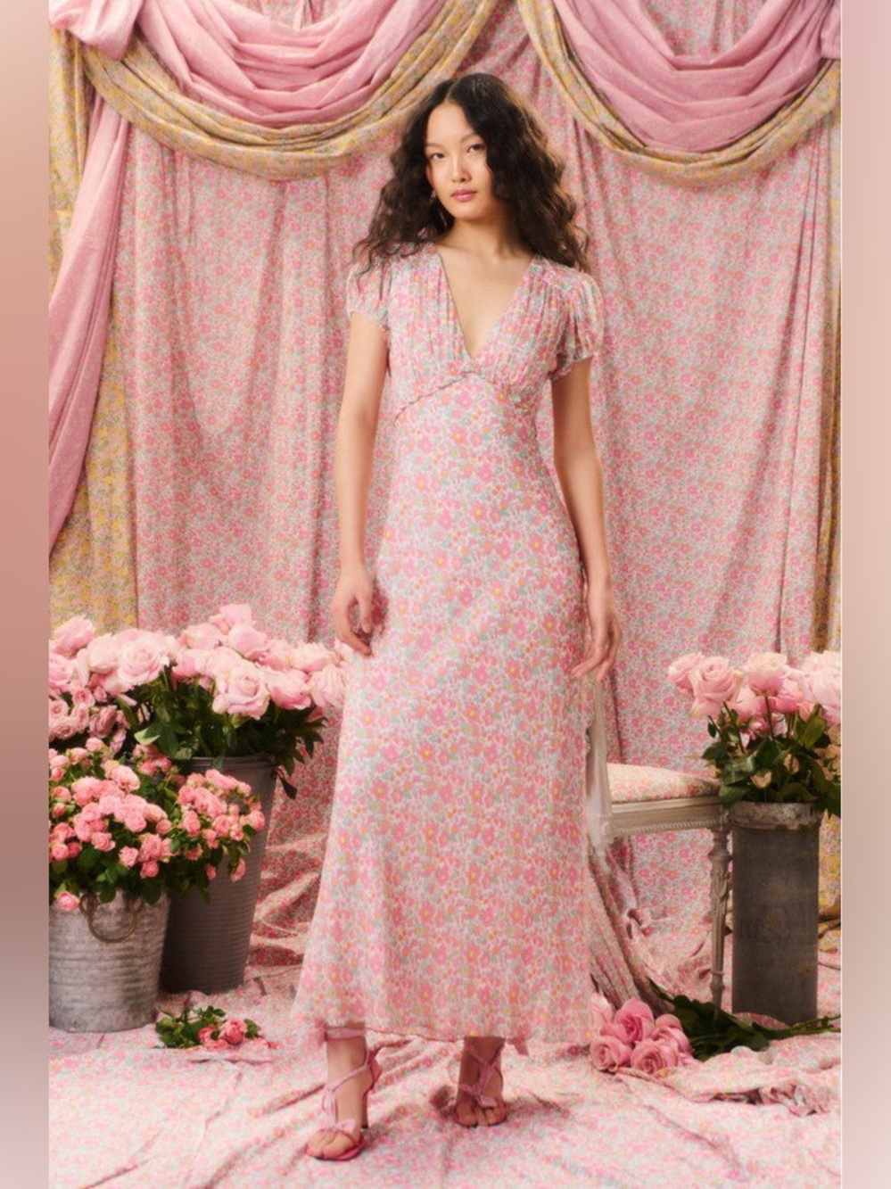 NWOT LoveShackFancy Pricilla Liberty Fabric Maxi Dress